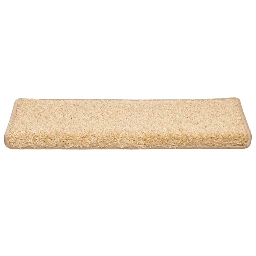 Vidaxx tapis d'escalier 30 pcs 65x21x4 cm crème avec bord rectangulaire