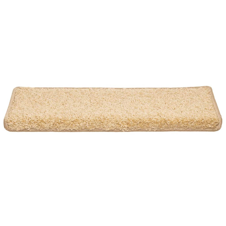 Vidaxx tapis d'escalier 30 pcs 65x21x4 cm crème avec bord rectangulaire