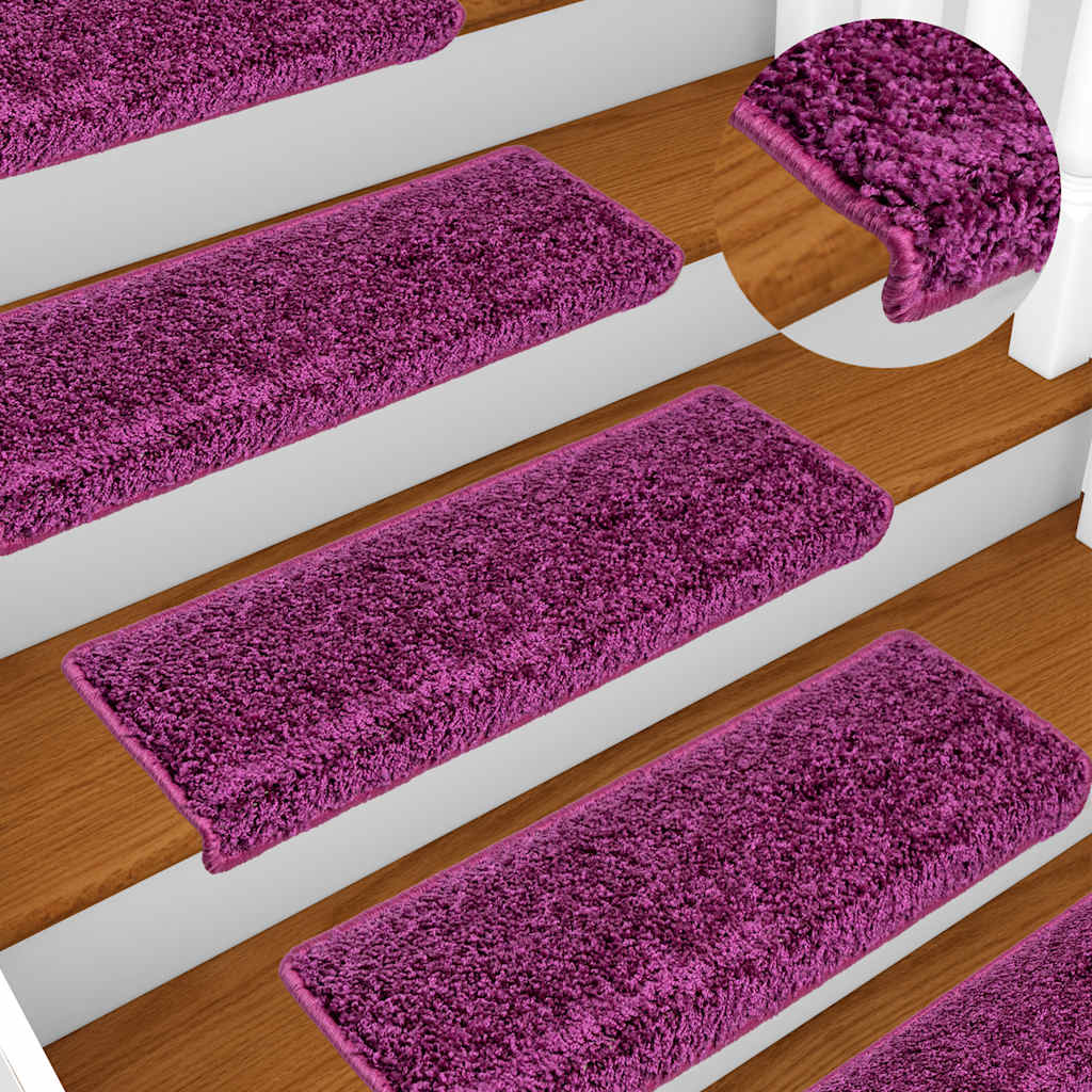 VidaXL tapis d'escalier 30 pcs 65x21x4 cm bord rectangulaire violet