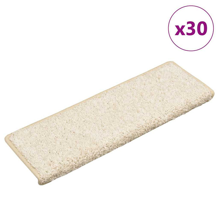 VidaXL tapis d'escalier 30 pcs 65x21x4 cm bord rectangulaire blanc