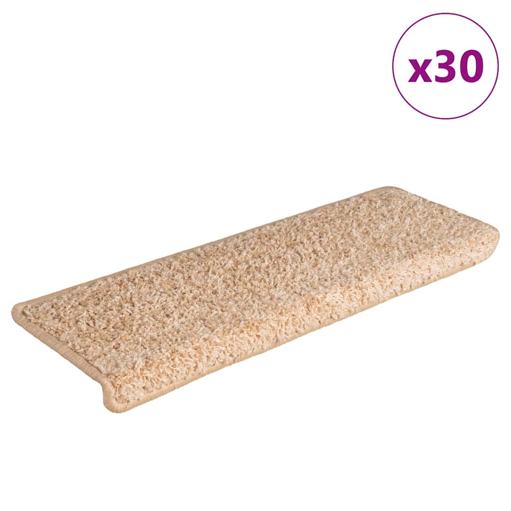 VidaXL tapis d'escalier 30 pcs 65x21x4 cm bord rectangulaire doré