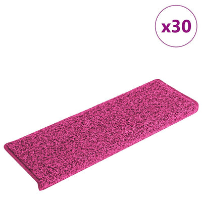 VidaXL tapis d'escalier 30 pcs 65x21x4 cm bord rectangulaire rose
