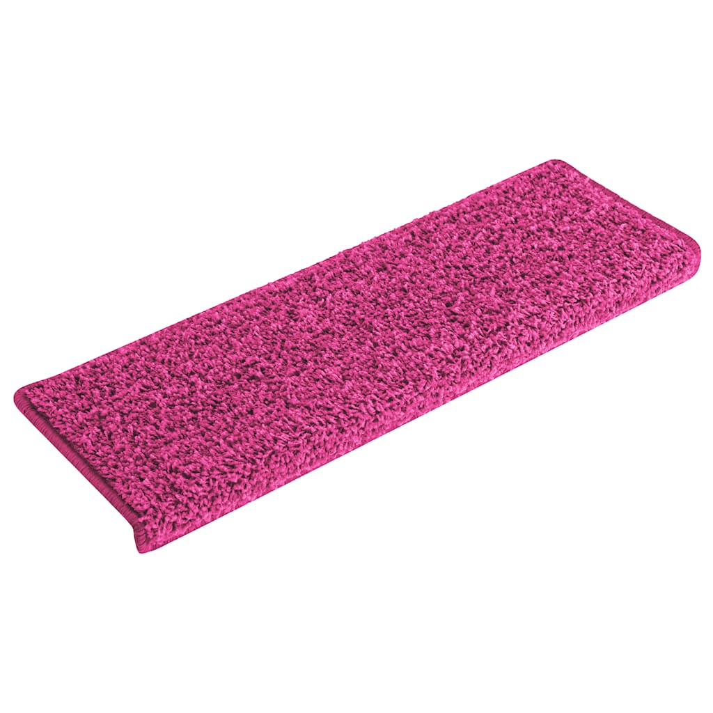 VidaXL tapis d'escalier 30 pcs 65x21x4 cm bord rectangulaire rose