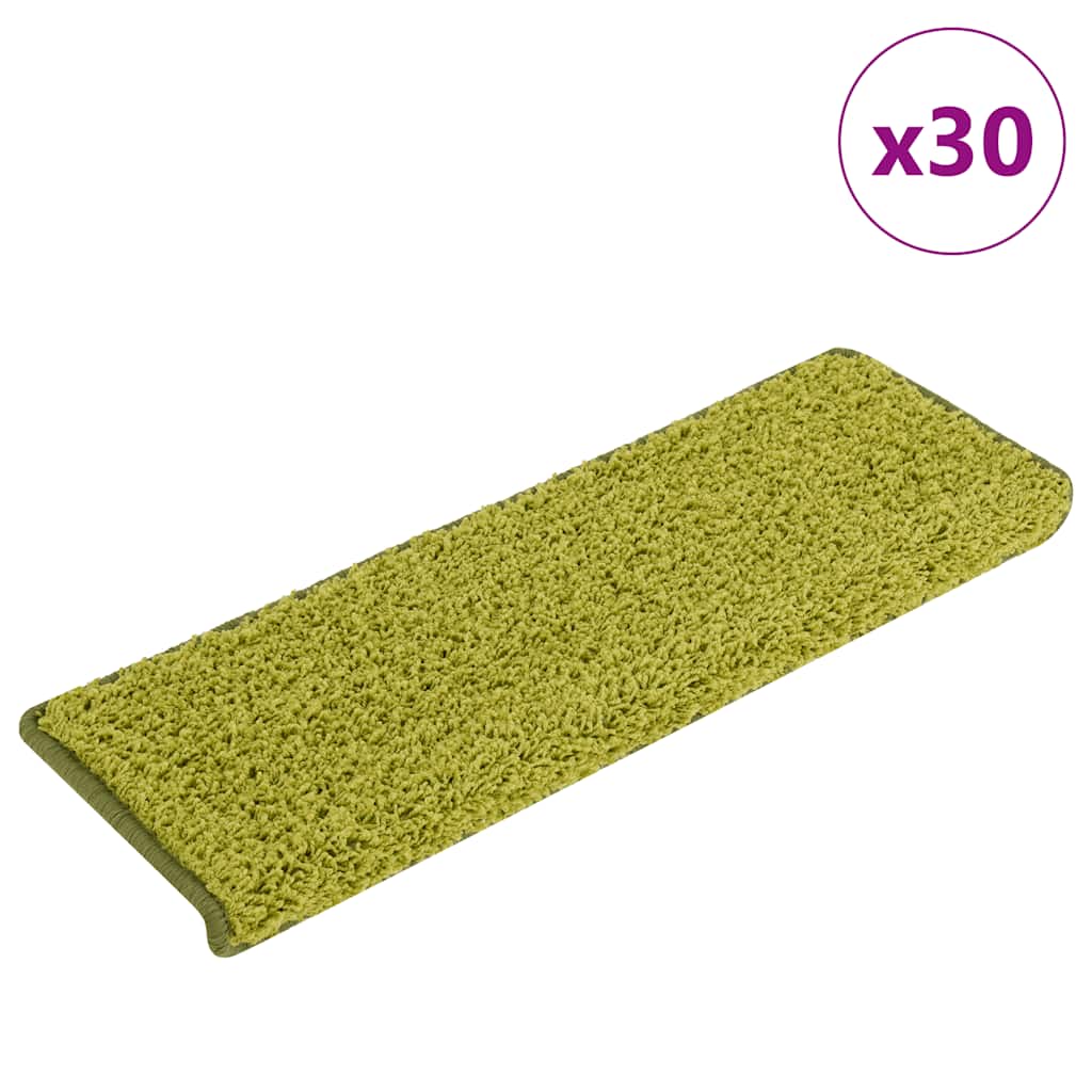 Vidaxx tapis d'escalier 30 pcs 65x21x4 cm bord rectangulaire vert