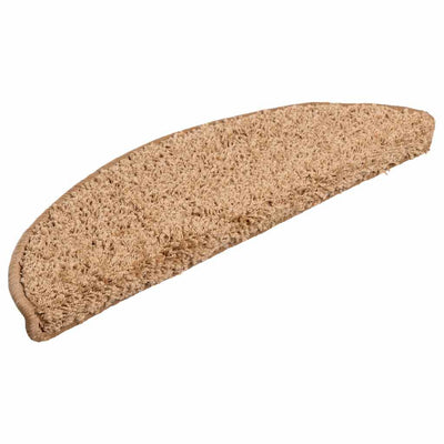 VidaXL tapis d'escalier 20 pcs 56x17x3 cm beige semi-circulaire
