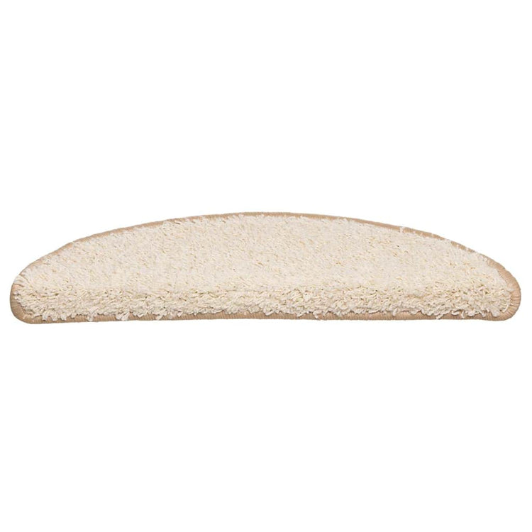 VidaXL tapis d'escalier 20 pcs 56x17x3 cm crème semi-circulaire
