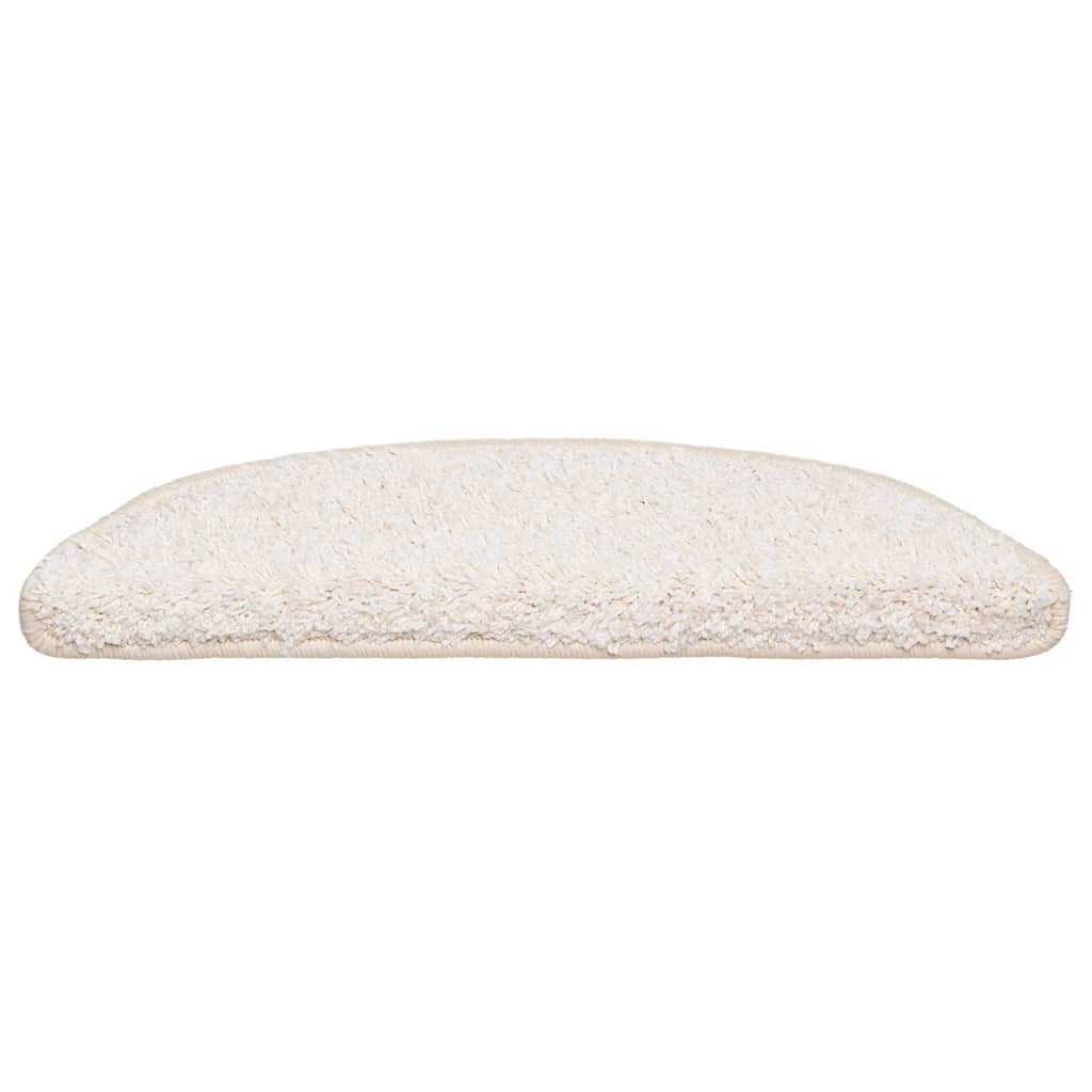 Vidaxx tapis d'escalier 20 pcs 56x17x3 cm blanc semi-circulaire