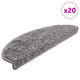 Vidaxx tapis d'escalier 20 pcs 65x21x4 cm gris semi-circulaire grand