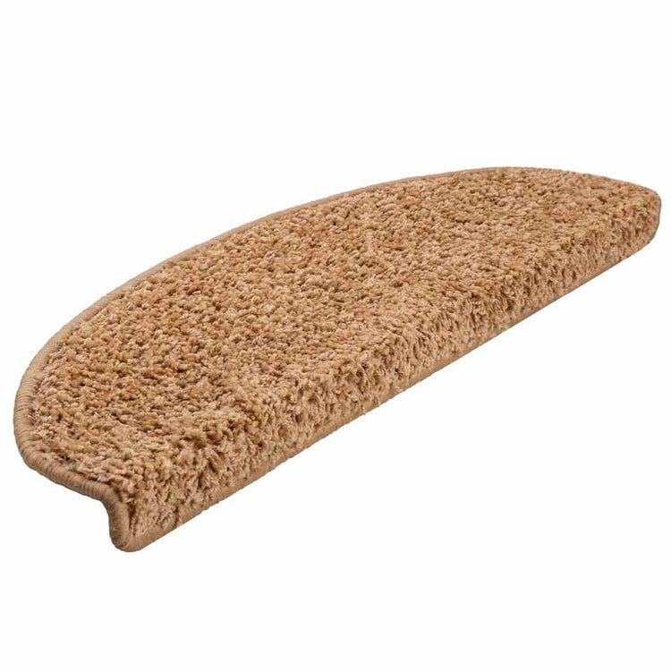 Vidaxx tapis d'escalier 20 pcs 65x21x4 cm beige semi-circulaire grand