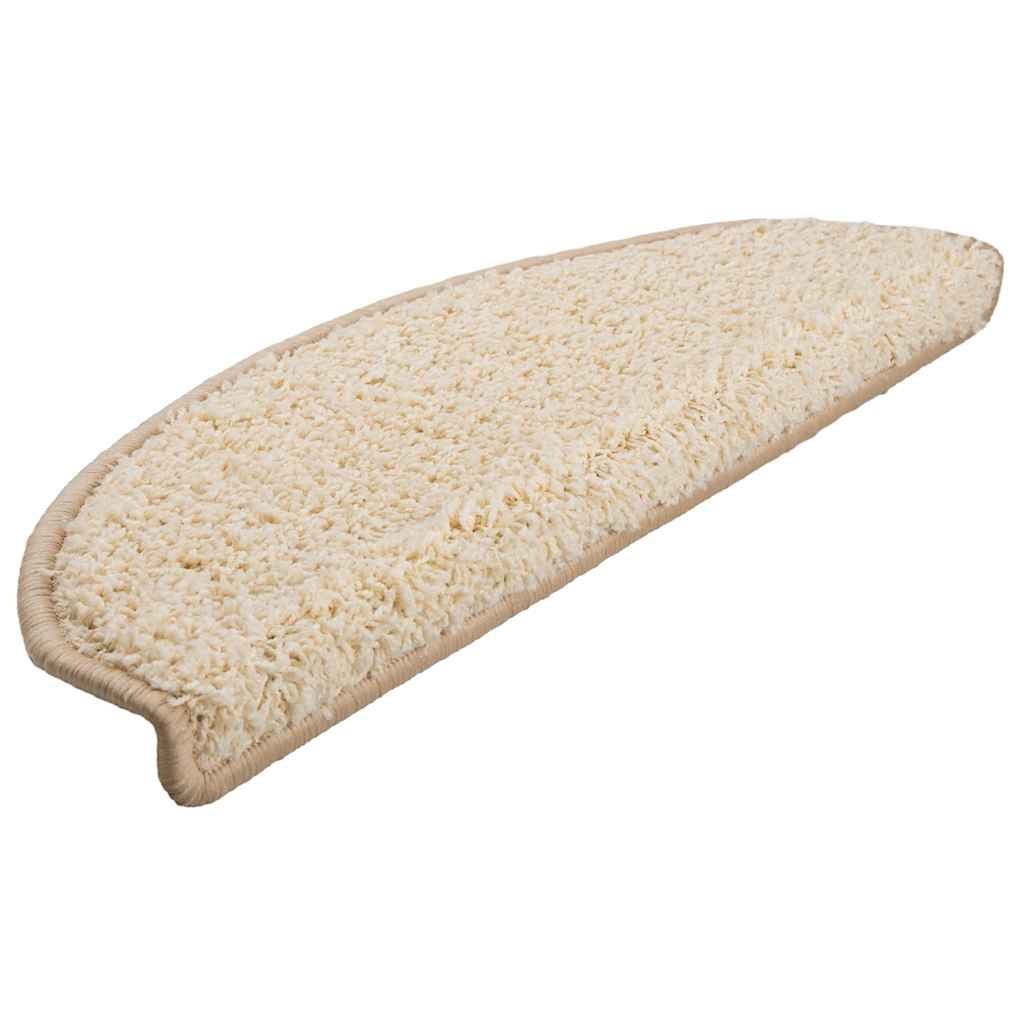 Vidaxx tapis d'escalier 20 pcs 65x21x4 cm crème semi-circulaire grand