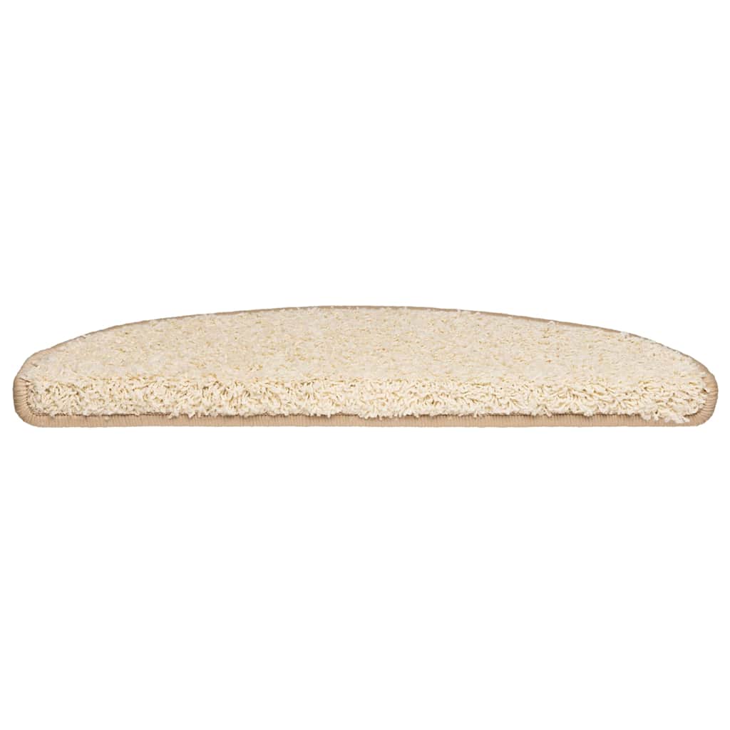Vidaxx tapis d'escalier 20 pcs 65x21x4 cm crème semi-circulaire grand