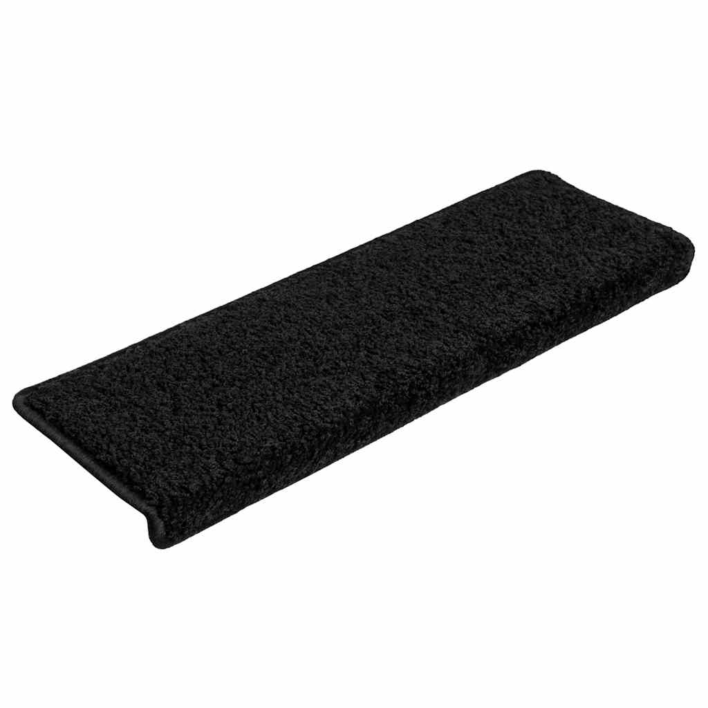 Vidaxx tapis d'escalier 20 pcs 65x21x4 cm bord rectangulaire noir