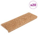 VidaXL tapis d'escalier 20 pcs 65x21x4 cm bord rectangulaire beige