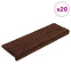 Vidaxx tapis d'escalier 20 pcs 65x21x4 cm bord rectangulaire marron