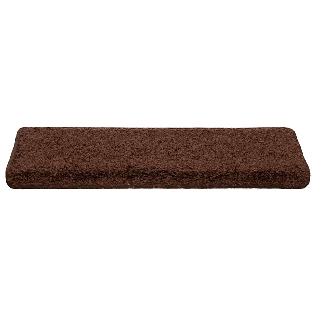 Vidaxx tapis d'escalier 20 pcs 65x21x4 cm bord rectangulaire marron