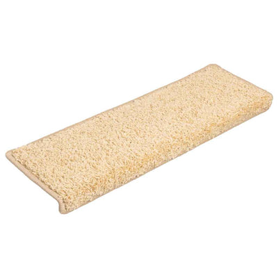Vidaxx tapis d'escalier 20 pcs 65x21x4 cm crème avec bord rectangulaire