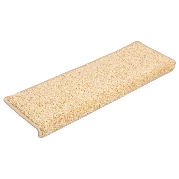 Vidaxx tapis d'escalier 20 pcs 65x21x4 cm crème avec bord rectangulaire