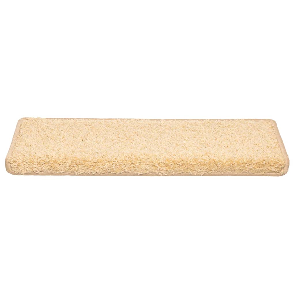 Vidaxx tapis d'escalier 20 pcs 65x21x4 cm crème avec bord rectangulaire