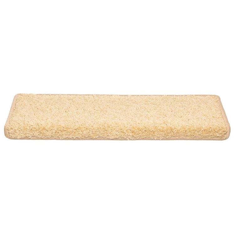 Vidaxx tapis d'escalier 20 pcs 65x21x4 cm crème avec bord rectangulaire