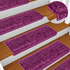 VidaXL tapis d'escalier 20 pcs 65x21x4 cm bord rectangulaire violet