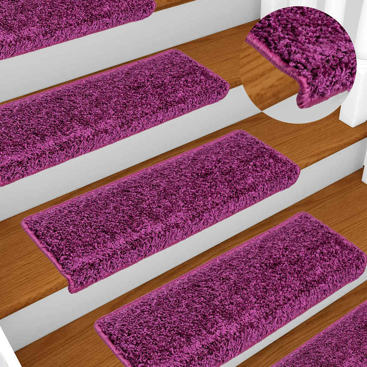 VidaXL tapis d'escalier 20 pcs 65x21x4 cm bord rectangulaire violet