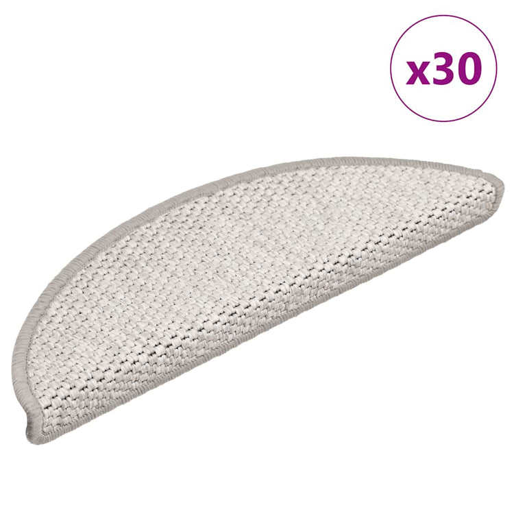 VidaXL tapis d'escalier autocollant aspect sisal 30 pcs 56x17x3 cm platine