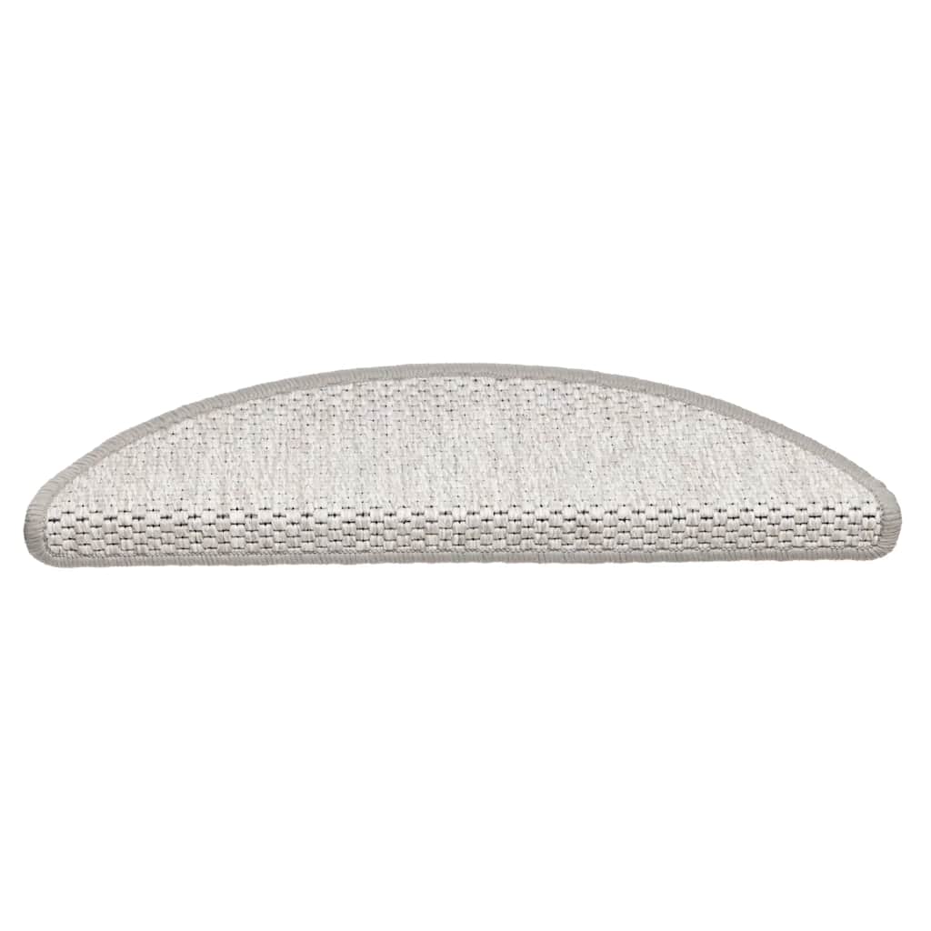 VidaXL tapis d'escalier autocollant aspect sisal 30 pcs 56x17x3 cm platine