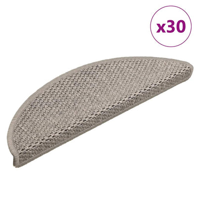 VidaXL tapis d'escalier auto-adhésifs 30 pcs aspect sisal 56x17x3cm couleur argent