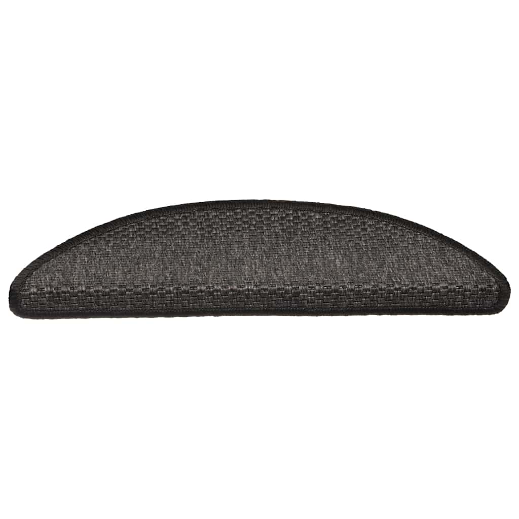 VidaXL tapis d'escalier autocollant aspect sisal 30 pcs 56x17x3 cm anthracite