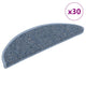 VidaXL tapis d'escalier autocollant aspect sisal 30 pcs 56x17x3 cm bleu
