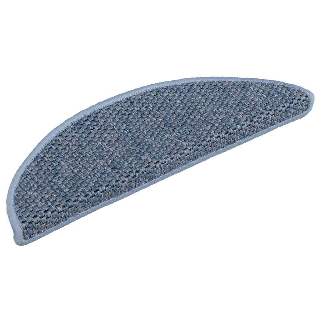 VidaXL tapis d'escalier autocollant aspect sisal 30 pcs 56x17x3 cm bleu