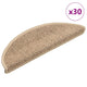 VidaXL tapis d'escalier autocollant aspect sisal 30 pcs 56x17x3 cm sable