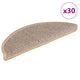 VidaXL tapis d'escalier autocollant aspect sisal 30 pcs 56x17x3 cm beige clair