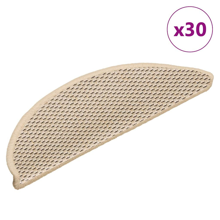 VidaXL tapis d'escalier autocollant aspect sisal 30 pcs 56x17x3 cm berbère