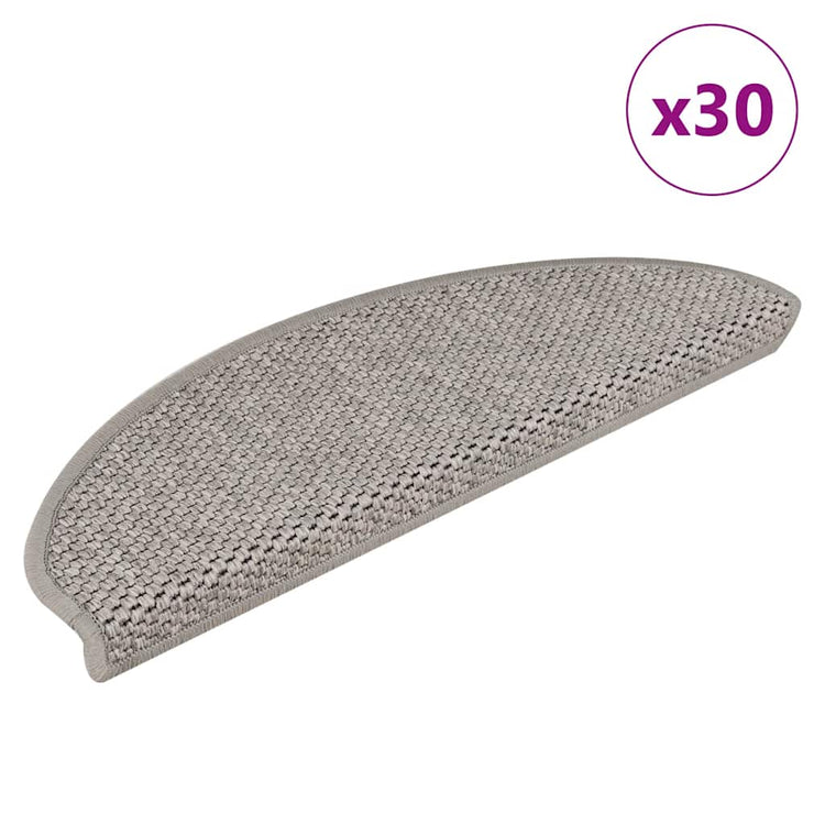 Vidaxx tapis d'escalier autocollant aspect sisal 30 pcs 65x21x4cm couleur argent