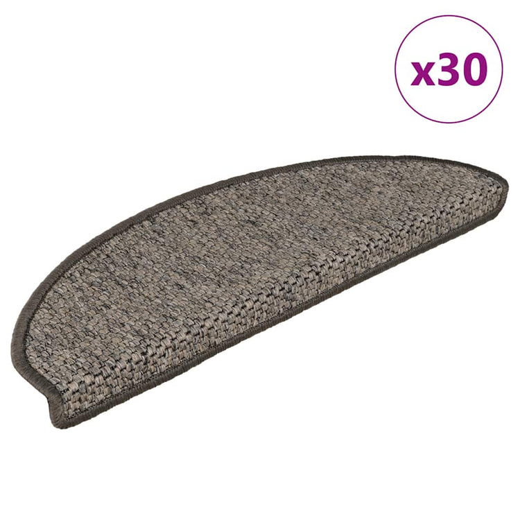 VidaXL tapis d'escalier autocollant aspect sisal 30 pcs 65x21x4 cm gris-beige