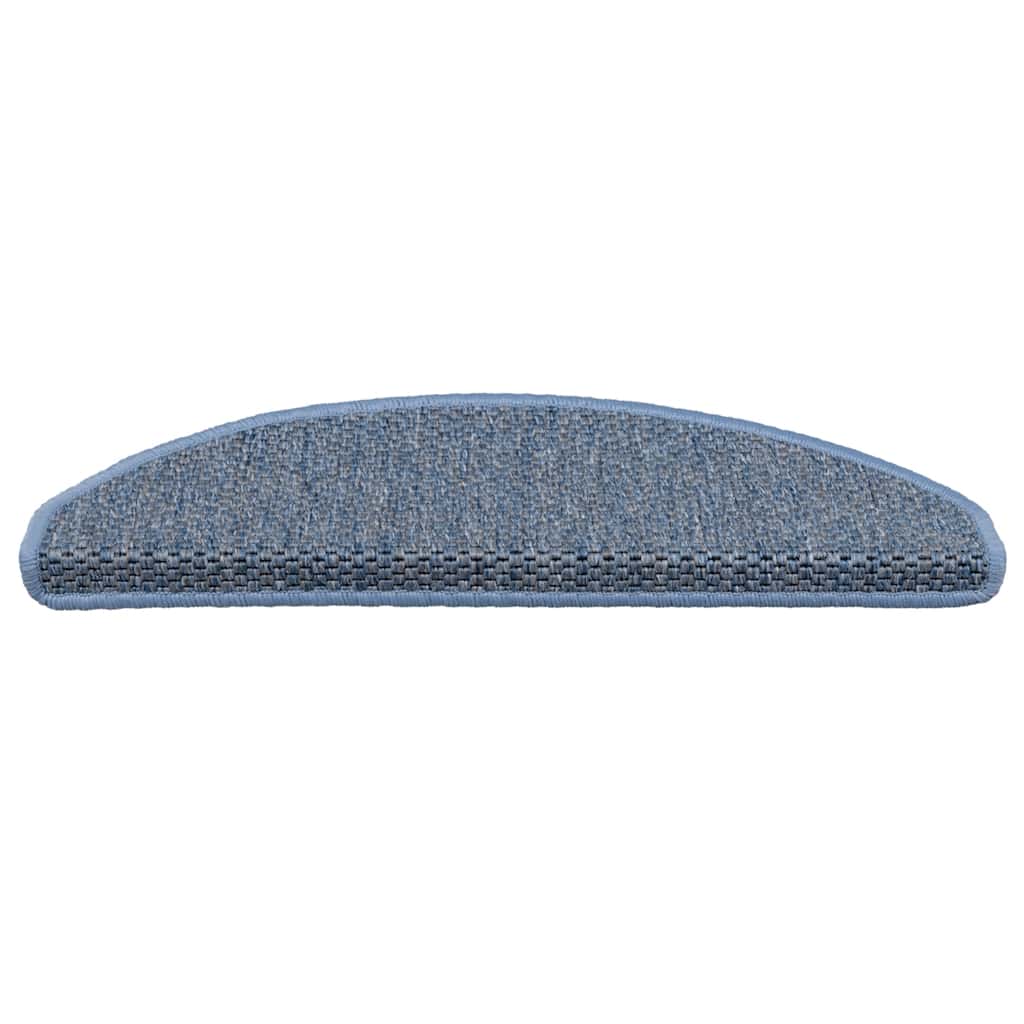 VidaXL tapis d'escalier autocollant aspect sisal 30 pcs 65x21x4 cm bleu