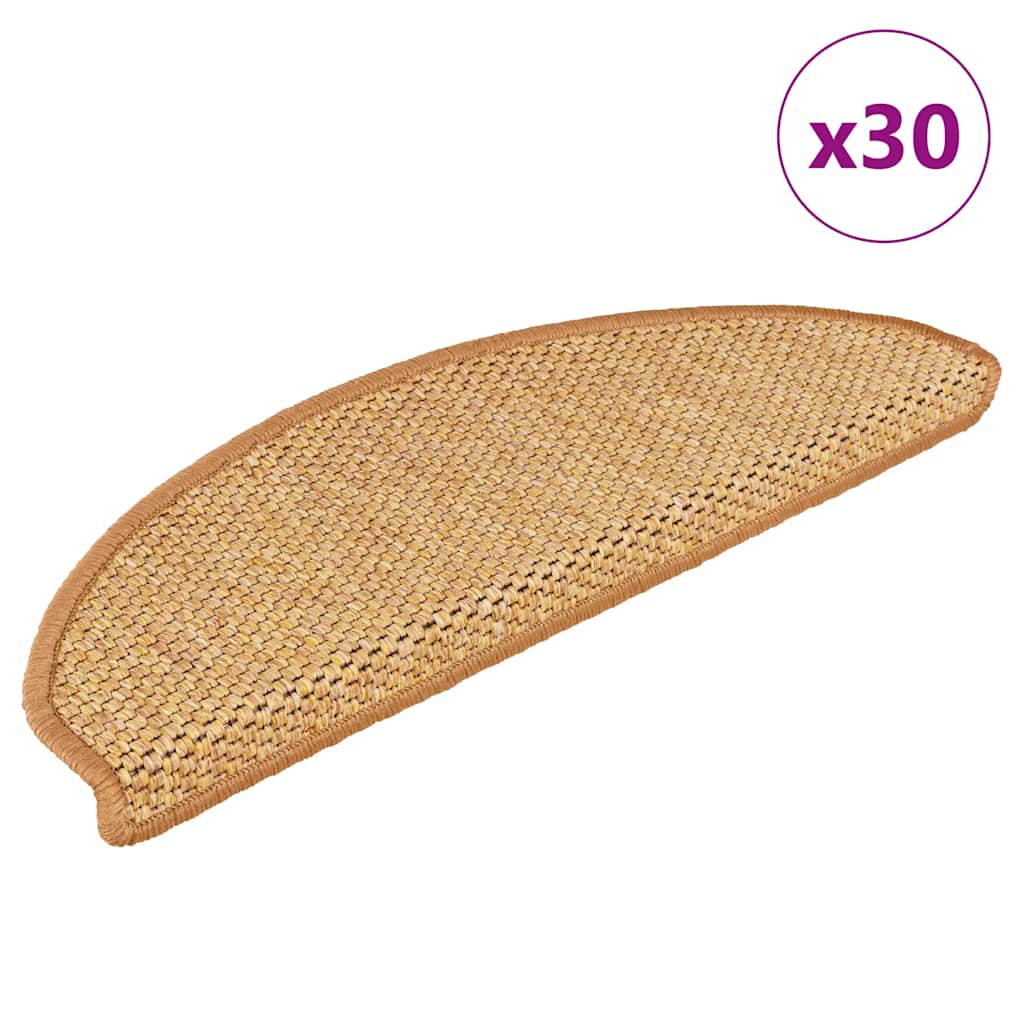 VidaXL tapis d'escalier autocollant aspect sisal 30 pcs 65x21x4 cm sisal