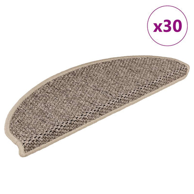 VidaXL tapis d'escalier autocollant aspect sisal 30 pcs 65x21x4 cm beige foncé