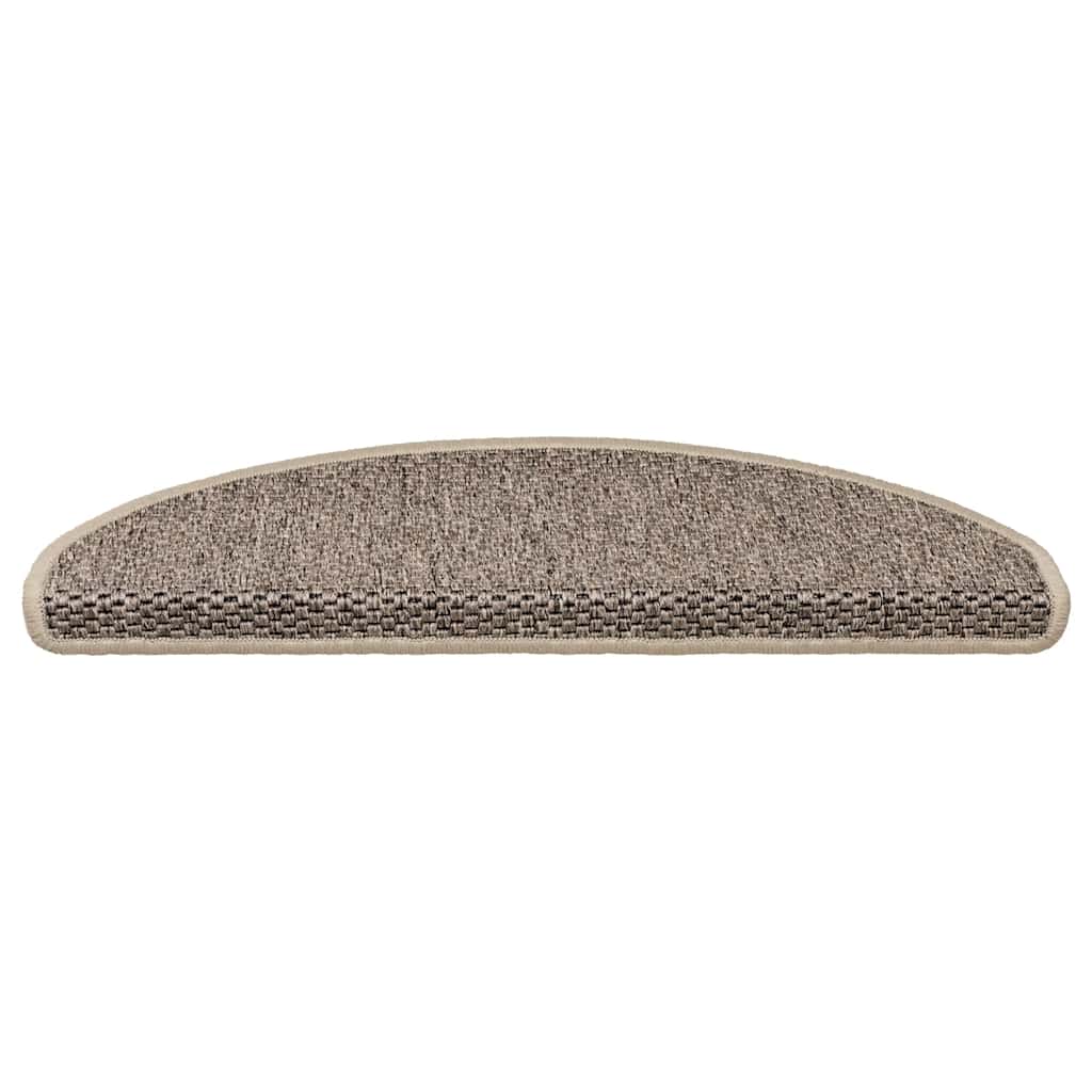 VidaXL tapis d'escalier autocollant aspect sisal 30 pcs 65x21x4 cm beige foncé