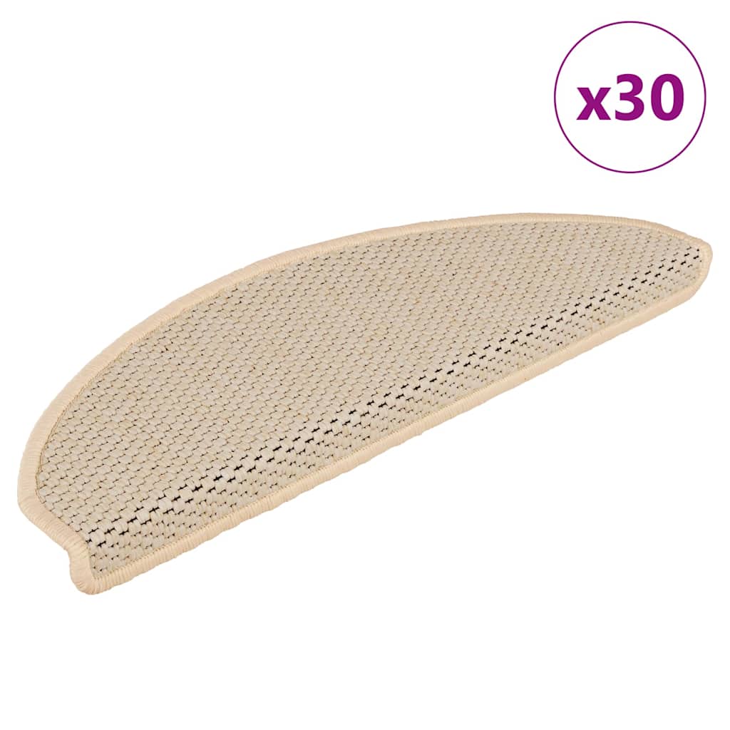 Vidaxx tapis d'escalier autocollant aspect sisal 30 pcs 65x21x4 cm berbère