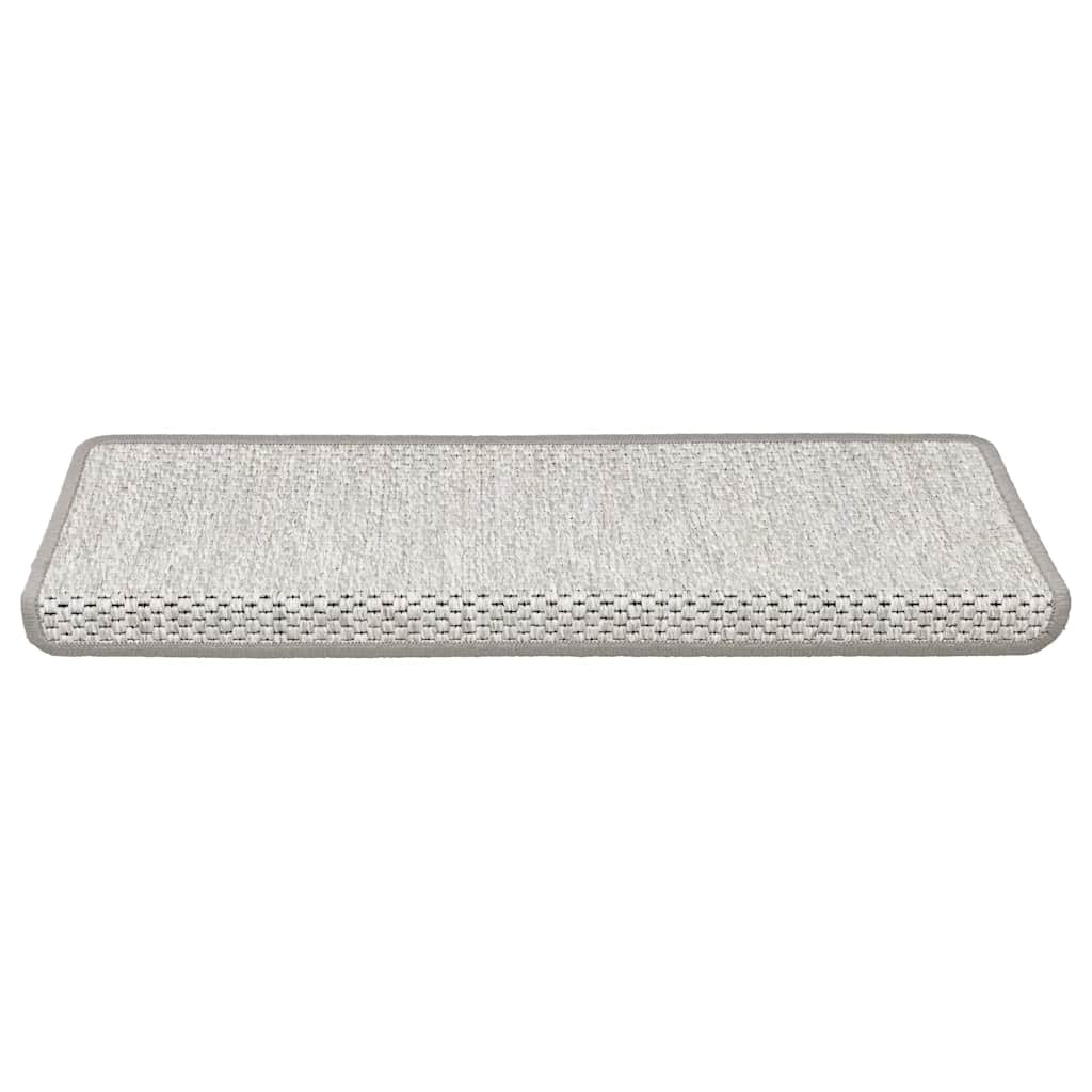 Vidaxxl tapis d'escalier autocollant aspect sisal 30 pcs 65x21x4 cm platine