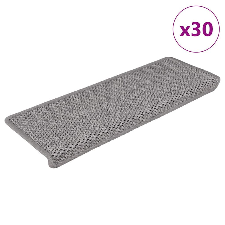 Vidaxx tapis d'escalier autocollant aspect sisal 30 pcs 65x21x4cm couleur argent