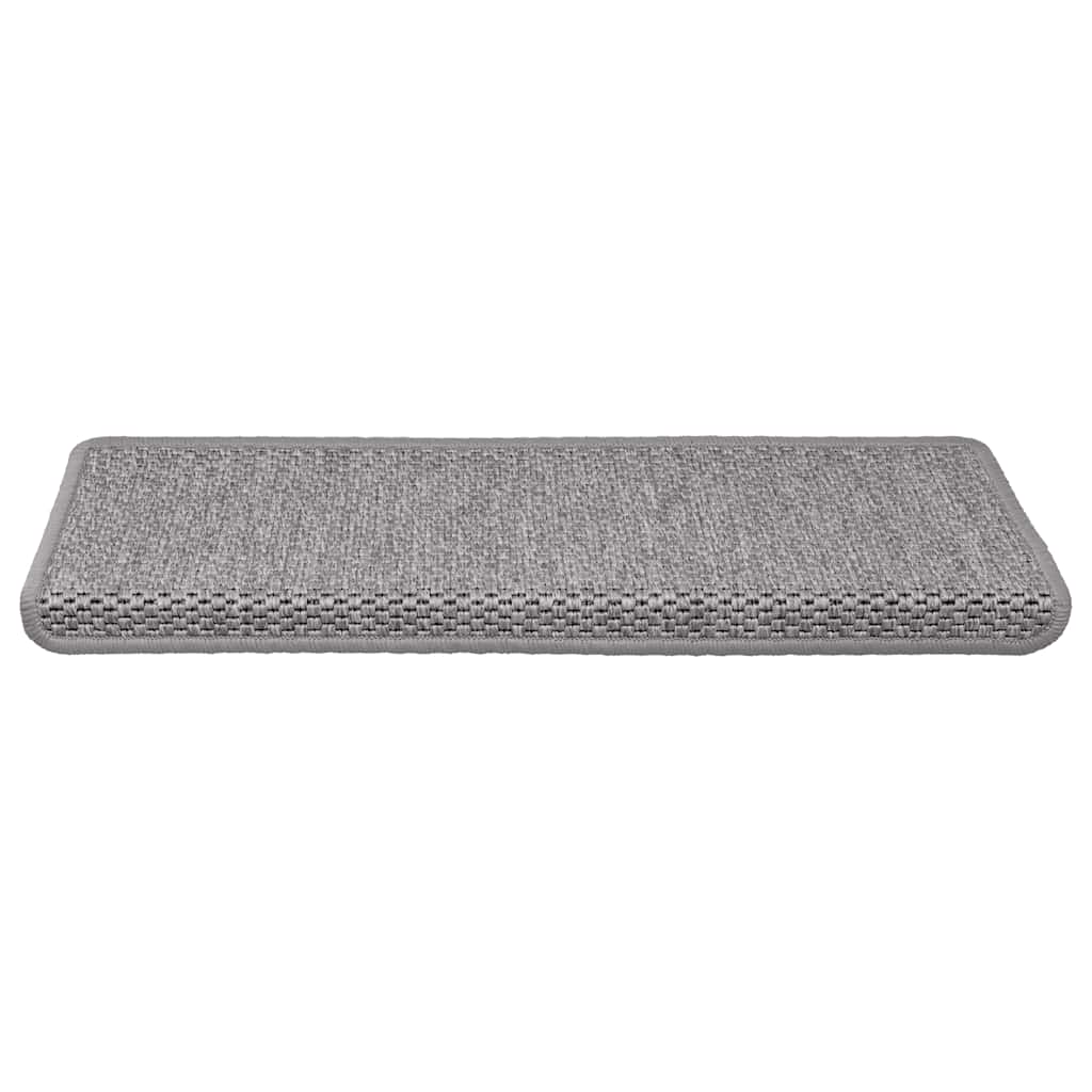 Vidaxx tapis d'escalier autocollant aspect sisal 30 pcs 65x21x4cm couleur argent