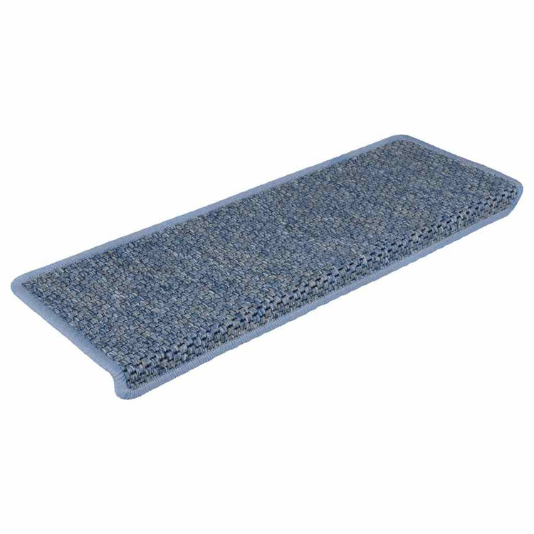 VidaXL tapis d'escalier auto-adhésifs 30 pcs aspect sisal 65x21x4 cm bleu