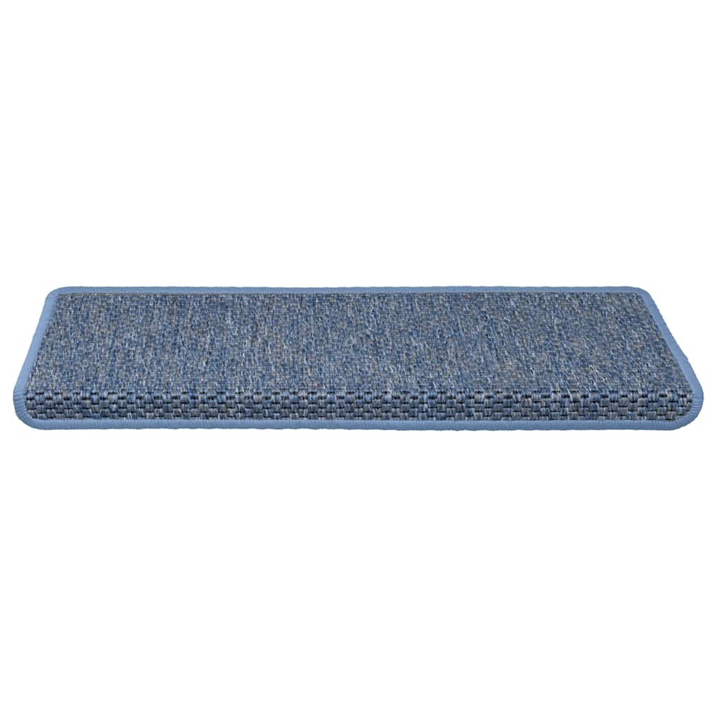 VidaXL tapis d'escalier auto-adhésifs 30 pcs aspect sisal 65x21x4 cm bleu