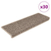 VidaXL tapis d'escalier auto-adhésifs 30 pcs aspect sisal 65x21x4 cm beige foncé