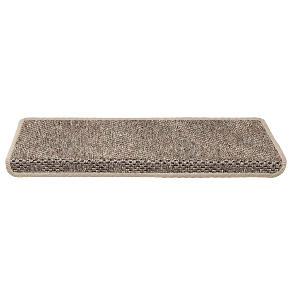 VidaXL tapis d'escalier auto-adhésifs 30 pcs aspect sisal 65x21x4 cm beige foncé