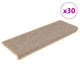 VidaXL tapis d'escalier auto-adhésifs 30 pcs aspect sisal 65x21x4 cm beige clair