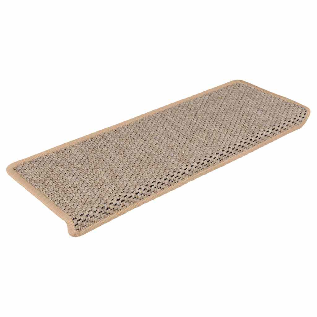 VidaXL tapis d'escalier auto-adhésifs 30 pcs aspect sisal 65x21x4 cm beige clair
